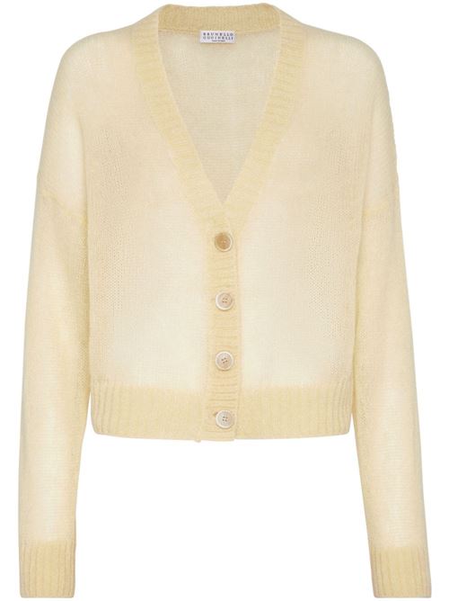 Cardigan in misto mohair giallo Brunello Cucinelli | M2I776806C9595